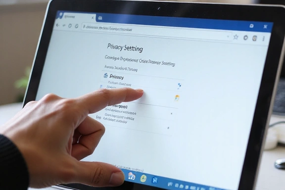 Illustration of a person managing cookie settings on a browser